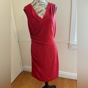 Lori M collection red sparkly dress